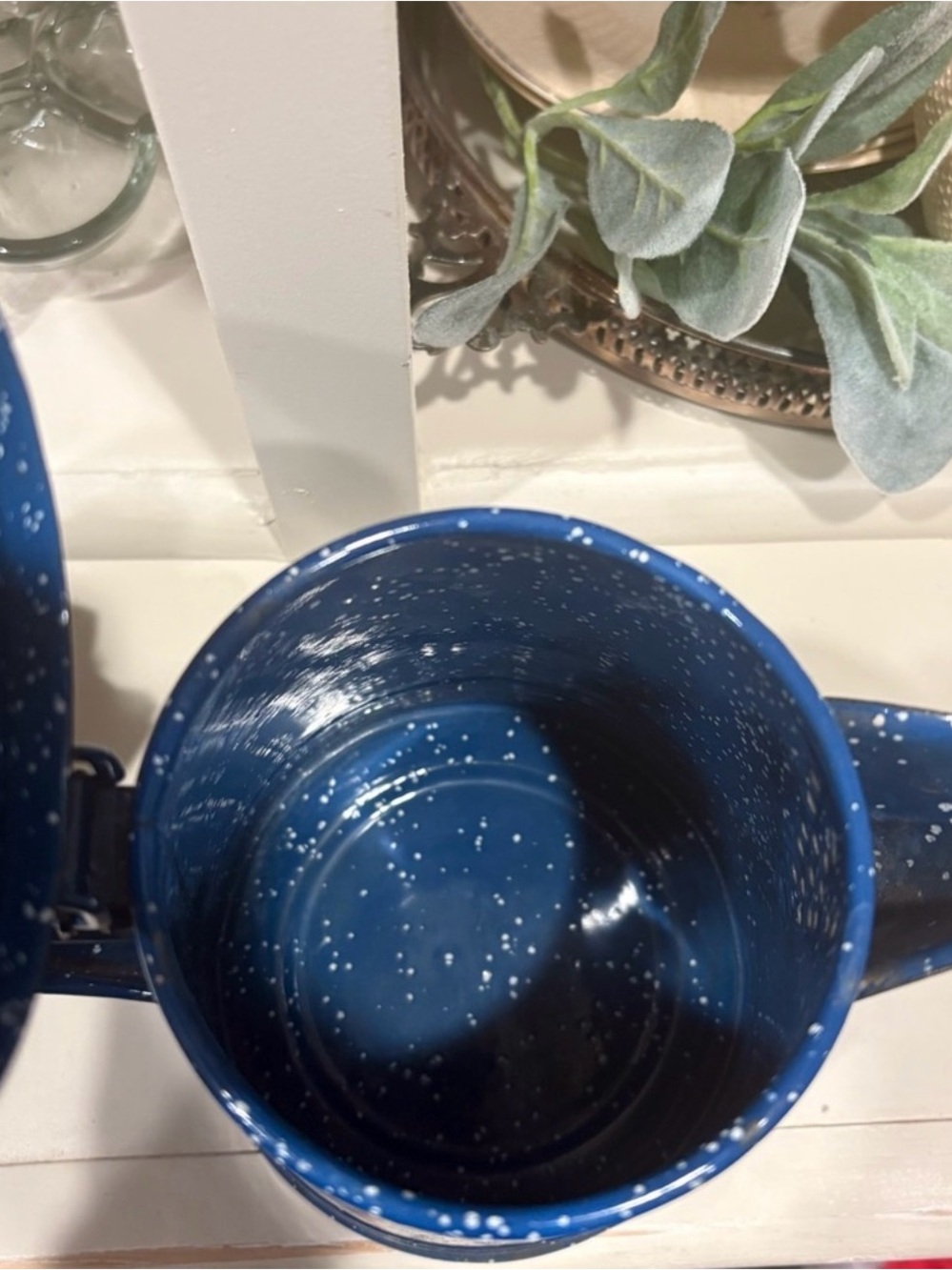 Vintage Paula Deen Speckled Enamelware Coffee Pots Farmhouse Cottagecore Decor - Picture 9 of 10